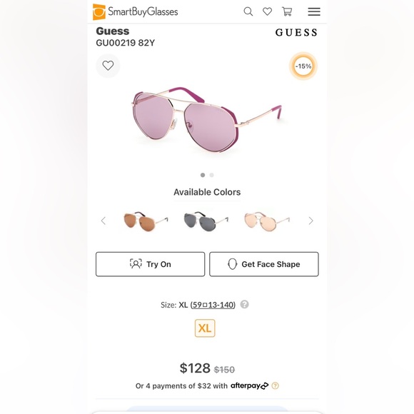 Guess Pink Aviator Sunglasses - Picture 7 of 8